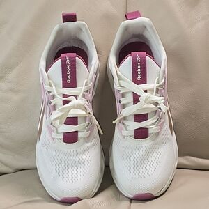 Reebok Women's White, Pink, and Tan Sneakers